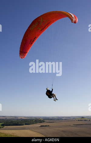 Paraglider on Knap Hill Vale of Pewsey Wiltshire England UK Stock Photo ...