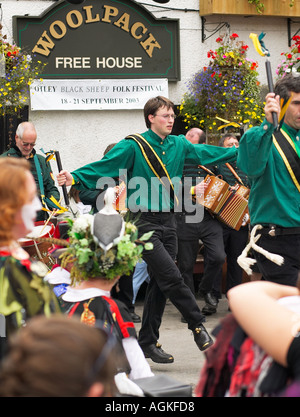 Morris man morris dancing at a Folk Festival, Yorkshire, England UK Stock Photo