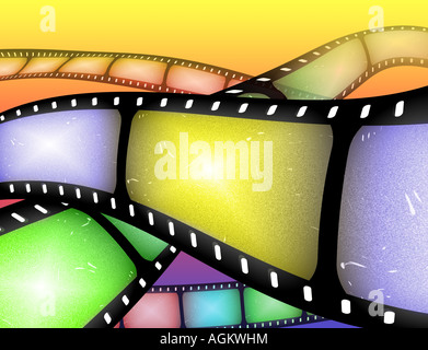 abstract image of rolls of filmstrip or movie reel Stock Photo