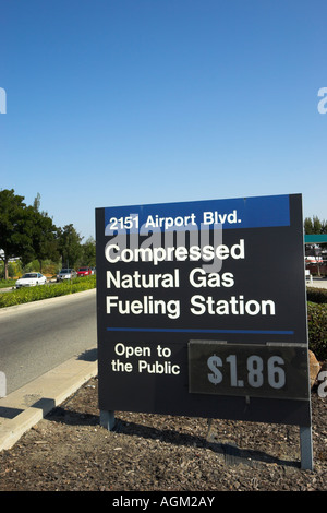 Natural gas fueling station, San Jose International Airport, California, USA. Sept 2007 Stock Photo
