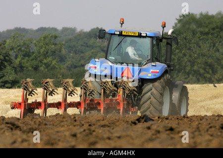 Tractor Ploughing Stock Photo