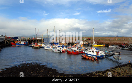 BOATS IN CROMARTY HARBOUR ON THE BLACK ISLE SCOTLAND UK RE FISHING TOURISM EMPLOYMENT INDUSTRY HOLIDAYS ETC UK Stock Photo