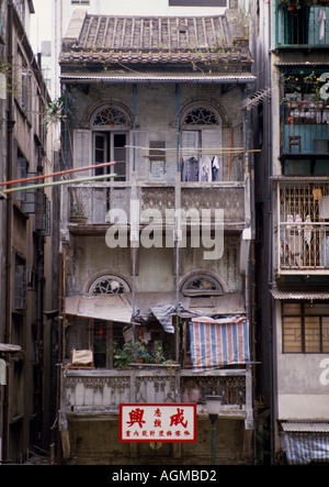 Mongkok slum in Kowloon in Hong Kong in China in Far East Southeast ...