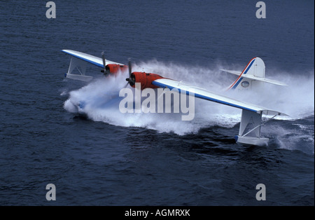 British Virgen Islands, Gorda, Catalina hydroplane landing Stock Photo
