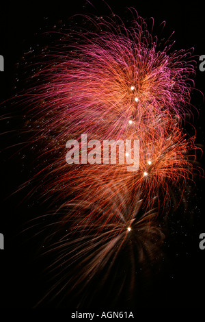 Firework display in Cambridge, England. Stock Photo