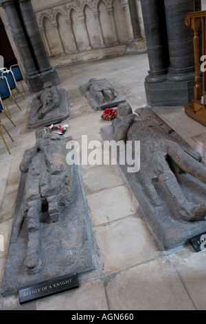 Knight Tomb effigies in the Temple church City of London England GB UK Stock Photo