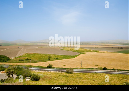 Israel Jezreel Valley a view north east as seen from Tel Megiddo National park Stock Photo