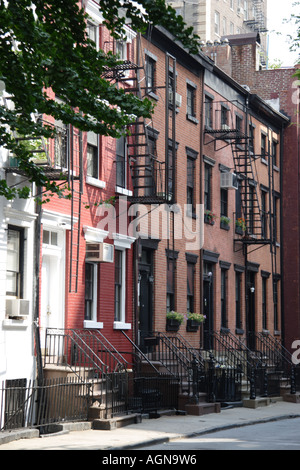 Brownstones in Greenwich Village NYC Stock Photo