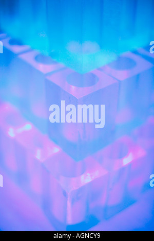 Drink glass made of ice at the Absolute Icebar of the Ice hotel Jukkasjarvi Sweden Stock Photo