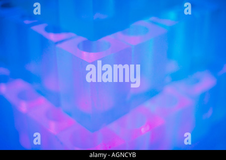 Drink glass made of ice at the Absolute Icebar of the Ice hotel Jukkasjarvi Sweden Stock Photo