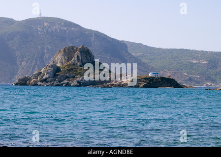 dh Kastri Island KAMARI BAY GREECE KOS Monastery of Ayios Antonis Kamari Bay Stock Photo