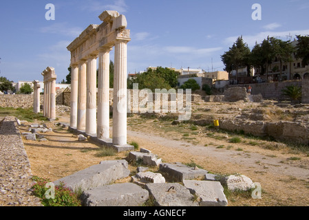 The restored columns of the Gymnasium, Western Archaeological Zone, Kos ...