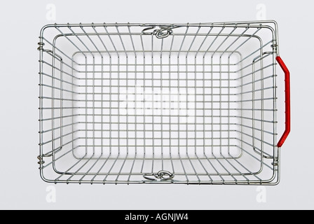 Empty Shopping Basket Overhead View Stock Photo