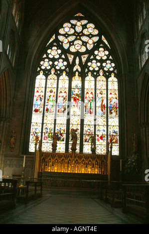 The altar in cathedral church of St Peter and St Wilfrid Diocese of Ripon and Leeds North Yorkshire Stock Photo