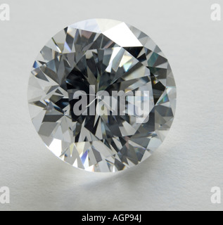 Round cut Diamond (lab-created cubic zirconia) Stock Photo