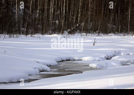 Spring thaw in Northern Saskatchewan Stock Photo
