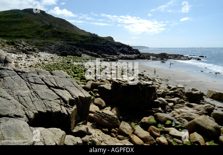 Porth Nanven beach Cot Valley Nr St Just Cornwall England Stock Photo