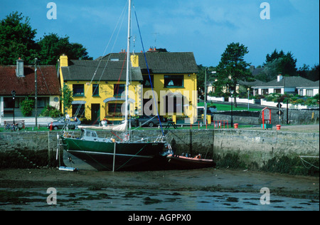 Sailing boat in harbour / Kinvarra / Seegelboot im Hafen Stock Photo