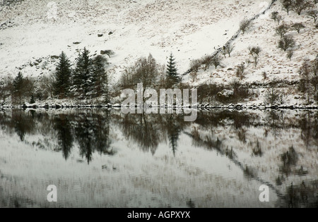 Llyn Crafnant Snowdonia National Park in Winter Stock Photo