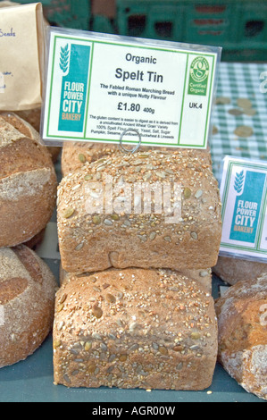 Spelt Tin Loaf on sale at Islington s Farmer s Market London, England, UK Stock Photo
