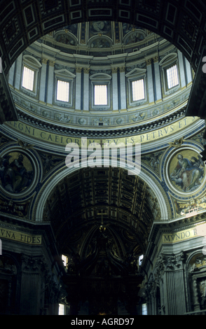 Balcony inside the dome of Saint Peter's Basilica, Vatican City, Rome, Italy. Stock Photo