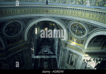 Balcony inside the dome of Saint Peter's Basilica, Vatican City, Rome, Italy. Stock Photo