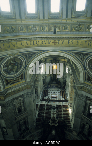 Balcony inside the dome of Saint Peter's Basilica, Vatican City, Rome, Italy. Stock Photo