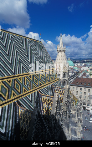 View from the north tower of St. Stephen's Cathedral in Vienna Austria Stock Photo
