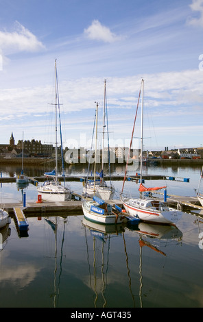 dh Kirkwall Marina KIRKWALL ORKNEY Boats leisure craft yacht berthed quayside jetty Kirkwall harbour