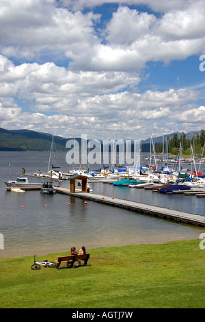 Boats docked at Payette Lake in McCall Idaho Stock Photo - Alamy