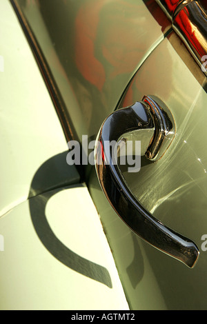 SSK79674 Vintage car door handle and shadow Stock Photo