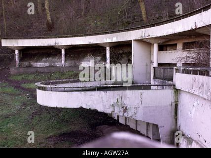 Abandoned bear pit at Dudley zoo designed by Russian architect Berthold Lubetkin 1935 1937 Stock Photo