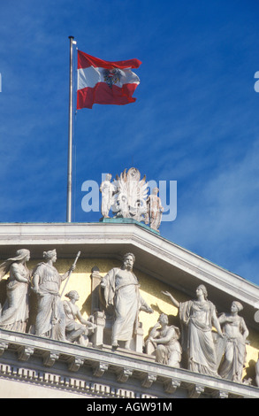 Detail of the parliament building in Vienna Austria Stock Photo