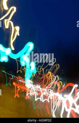 traffic light trails Stock Photo
