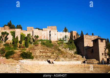 The Alcazaba from the Roman Theatre Malaga Spain Stock Photo