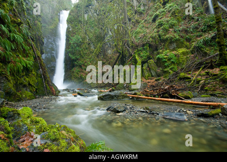 Little Niagara falls in Goldstream Provincial Park near Victoria BC Stock Photo