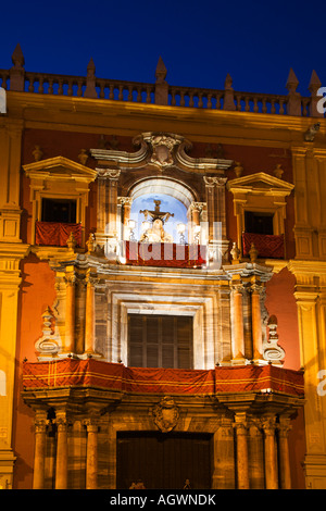 The Bishops Palace at Night Malaga Spain Stock Photo