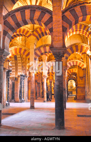 Interior of La Mezquita mosque in Cordoba Spain Stock Photo