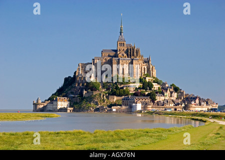 Le Mont Saint Michel in the region of Basse Normandie France Stock Photo