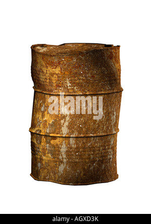 rusty barrel rostiges Fass rostige Tonne Stock Photo