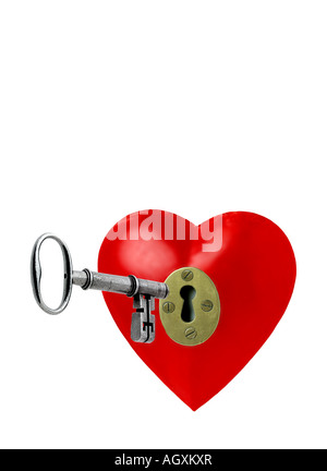 locked heart Stock Photo