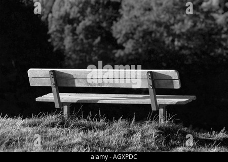 Black and White Landscape, Seat at Parliament Hill, Hampstead Heath, Camden, London, England, UK, GB. Stock Photo