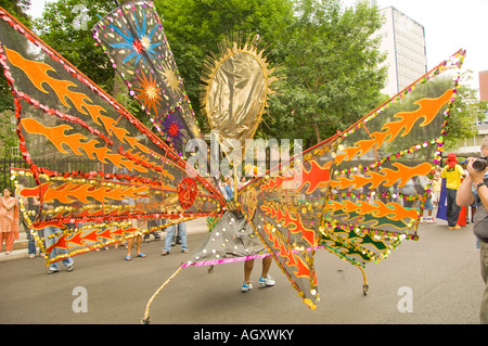 Canada Montreal Quebec Caribbean festival parade in downtown Montreal Stock Photo