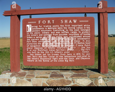 Fort Shaw Historical Marker Stock Photo