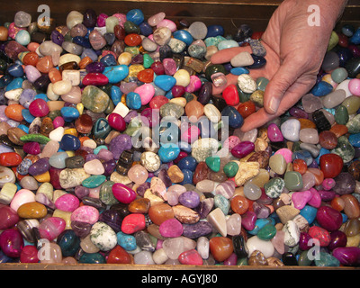 Large Amount of Colorful Polished Stones Stock Photo