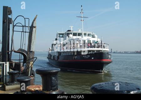 Royal Iris Mersey ferry arrives at Seacome Terminal Wallasey England UK Europe