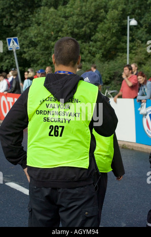 security personel during the IAAF World Championships in Athletics Stock Photo