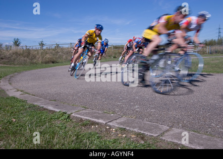 View of Eastway cycle track one mile circuit in Stratford Site for Olympic  2012 Stock Photo