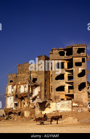 A building in the ravaged  Downtown area of Beirut Lebanon in 1996 Stock Photo