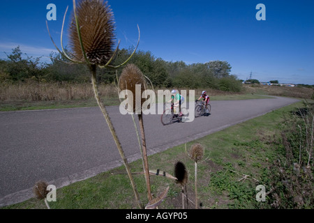 View of Eastway cycle track one mile circuit in Stratford Site for Olympic 2012 Stock Photo